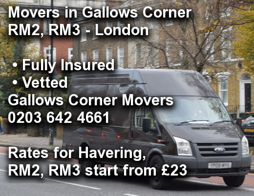 Movers in Gallows Corner RM2, RM3, Havering